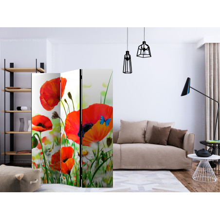 Paravan Country Poppies [Room Dividers] 135 cm x 172 cm-01