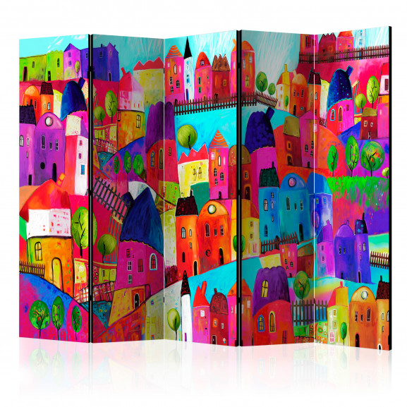 Paravan Rainbow-Hued Town Ii [Room Dividers] 225 cm x 172 cm