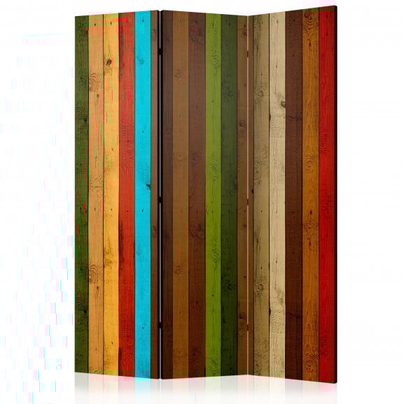 Paravan Wooden Rainbow [Room Dividers] 135 cm x 172 cm