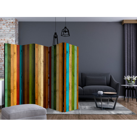 Paravan Wooden Rainbow Ii [Room Dividers] 225 cm x 172 cm-01