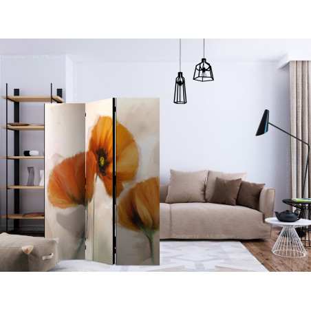 Paravan Poppies Vintage [Room Dividers] 135 cm x 172 cm-01