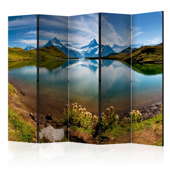 Paravan Lake With Mountain Reflection, Switzerland Ii [Room Dividers] 225 cm x 172 cm