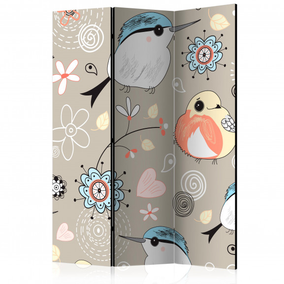 Paravan Natural Pattern With Birds [Room Dividers] 135 cm x 172 cm