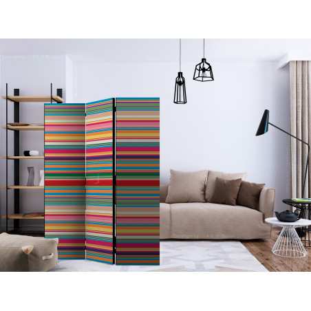 Paravan Subdued Stripes [Room Dividers] 135 cm x 172 cm-01