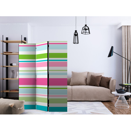 Paravan Bright Stripes [Room Dividers] 135 cm x 172 cm-01