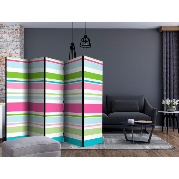 Paravan Bright Stripes Ii [Room Dividers] 225 cm x 172 cm Artgeist