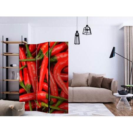 Paravan Chili Pepper Background [Room Dividers] 135 cm x 172 cm-01