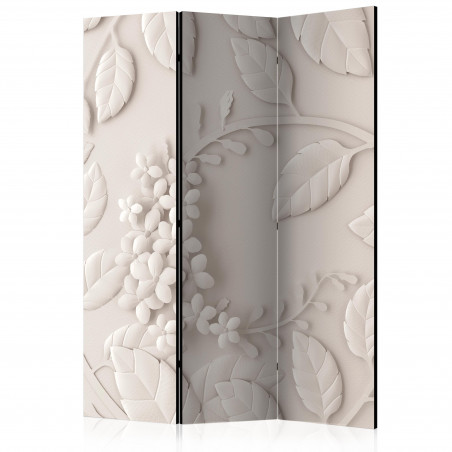 Paravan Paper Flowers (Cream) [Room Dividers] 135 cm x 172 cm-01