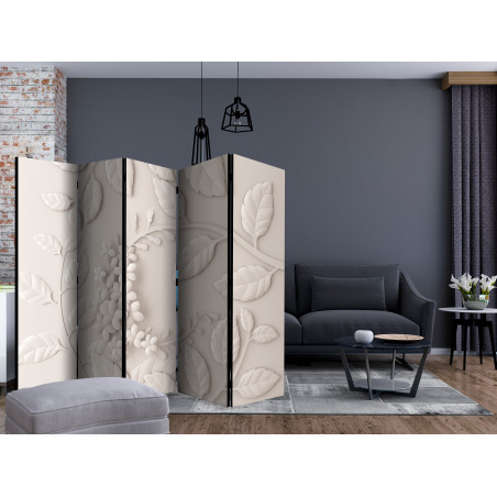 Paravan Paper Flowers (Cream) Ii [Room Dividers] 225 cm x 172 cm-01