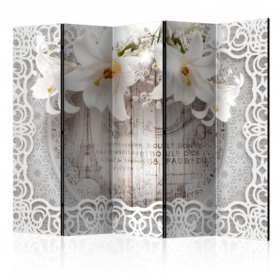 Paravan Lilies And Quilted Background Ii [Room Dividers] 225 cm x 172 cm
