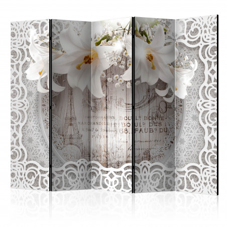 Paravan Lilies And Quilted Background Ii [Room Dividers] 225 cm x 172 cm-01