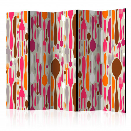 Paravan Cutlery Pink And Violet Ii [Room Dividers] 225 cm x 172 cm-01