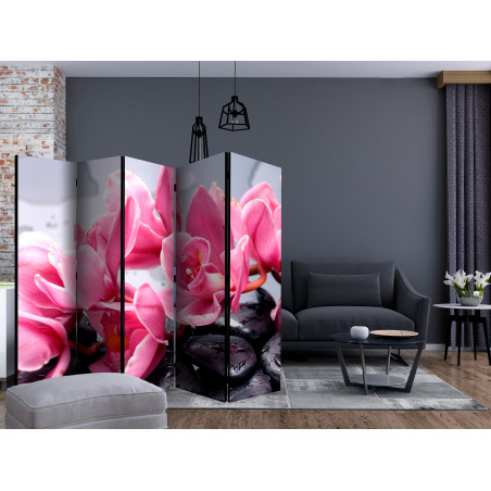 Paravan Orchid Flowers With Zen Stones Ii [Room Dividers] 225 cm x 172 cm-01