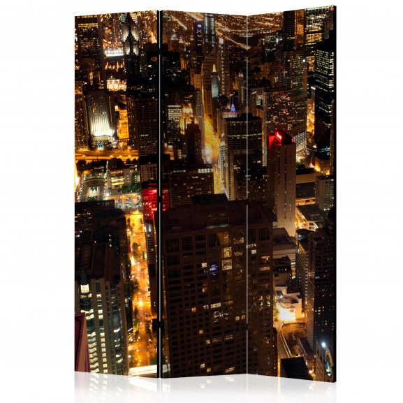 Paravan City By Night Chicago, Usa [Room Dividers] 135 cm x 172 cm