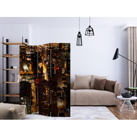 Paravan City By Night Chicago, Usa [Room Dividers] 135 cm x 172 cm-01