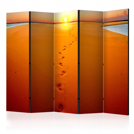 Paravan Footprints In The Sand Ii [Room Dividers] 225 cm x 172 cm-01