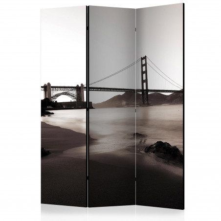 Paravan San Francisco: Golden Gate Bridge In Black And White [Room Dividers] 135 cm x 172 cm-01