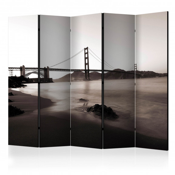 Paravan San Francisco: Golden Gate Bridge In Black And White Ii [Room Dividers] 225 cm x 172 cm 'Golden