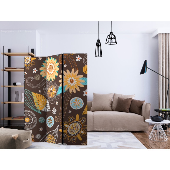 Paravan transparent flowers [room dividers] 135 cm x 172 cm
