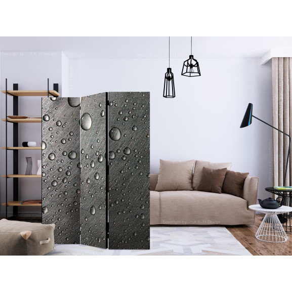 Paravan steel surface with water drops [room dividers] 135 cm x 172 cm