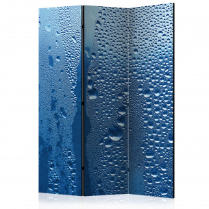 Paravan Water Drops On Blue Glass [Room Dividers] 135 cm x 172 cm