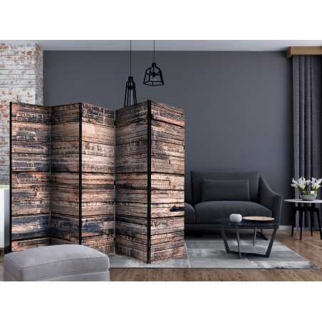 Paravan Burnt Boards Ii [Room Dividers] 225 cm x 172 cm-01