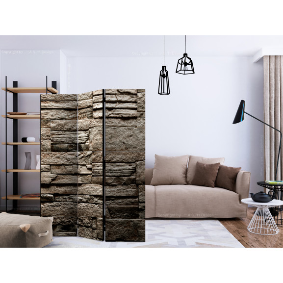 Paravan beautiful brown stone [room dividers] 135 cm x 172 cm