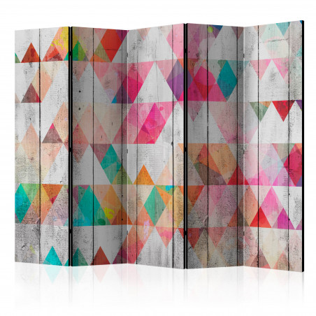 Paravan Rainbow Triangles Ii [Room Dividers] 225 cm x 172 cm-01
