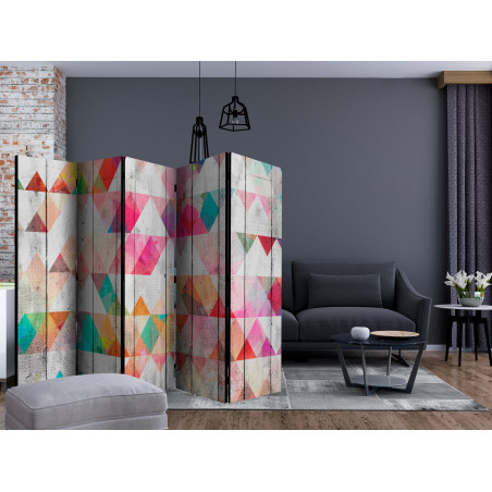 Paravan Rainbow Triangles Ii [Room Dividers] 225 cm x 172 cm-01