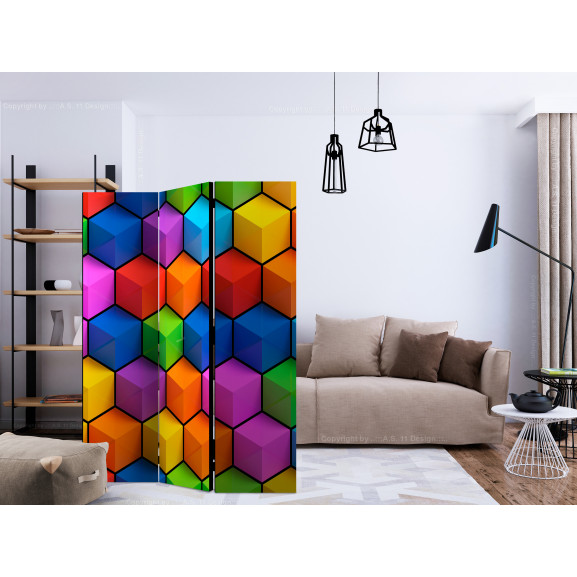 Paravan rainbow geometry [room dividers] 135 cm x 172 cm