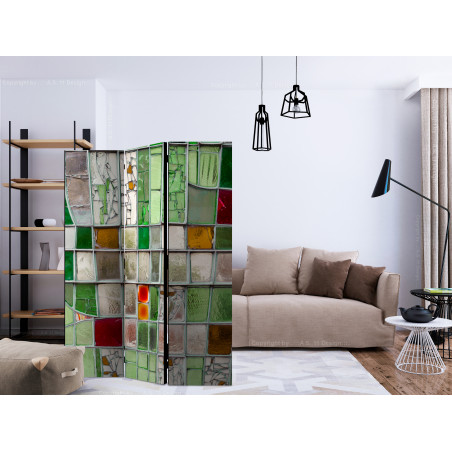 Paravan Emerald Stained Glass [Room Dividers] 135 cm x 172 cm-01