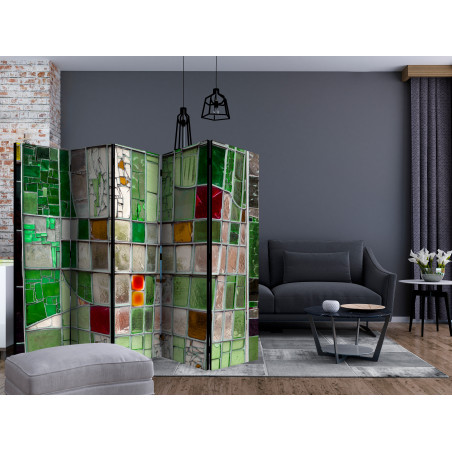 Paravan Emerald Stained Glass Ii [Room Dividers] 225 cm x 172 cm-01