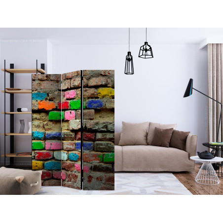 Paravan Colourful Bricks [Room Dividers] 135 cm x 172 cm-01