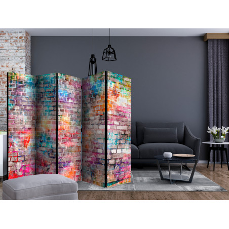 Paravan Colourful Brick Ii [Room Dividers] 225 cm x 172 cm-01