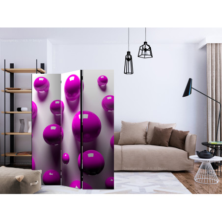 Paravan Purple Balls [Room Dividers] 135 cm x 172 cm-01