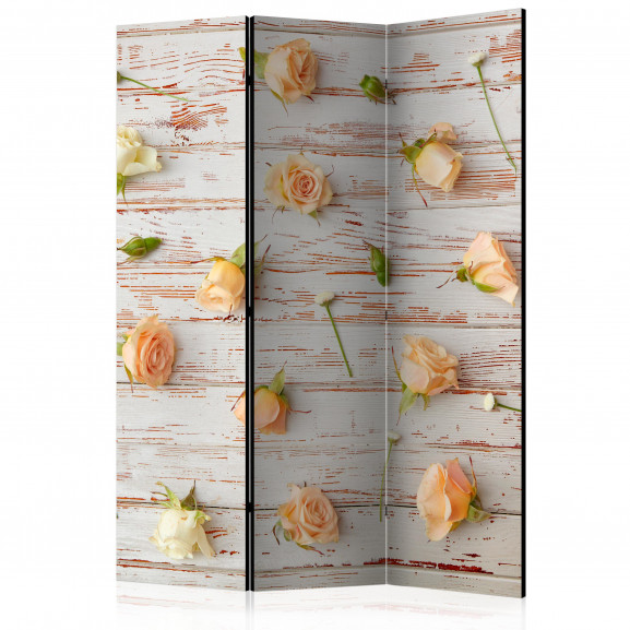Paravan Wood & Roses [Room Dividers] 135 cm x 172 cm