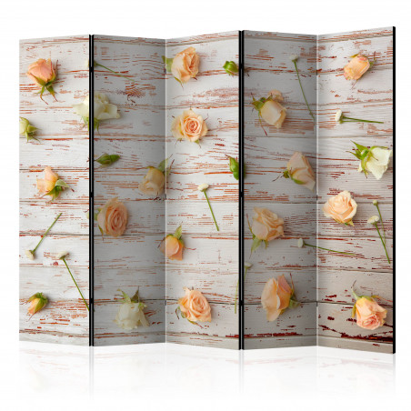 Paravan Wood & Roses Ii [Room Dividers] 225 cm x 172 cm-01