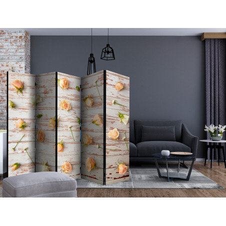 Paravan Wood & Roses Ii [Room Dividers] 225 cm x 172 cm-01