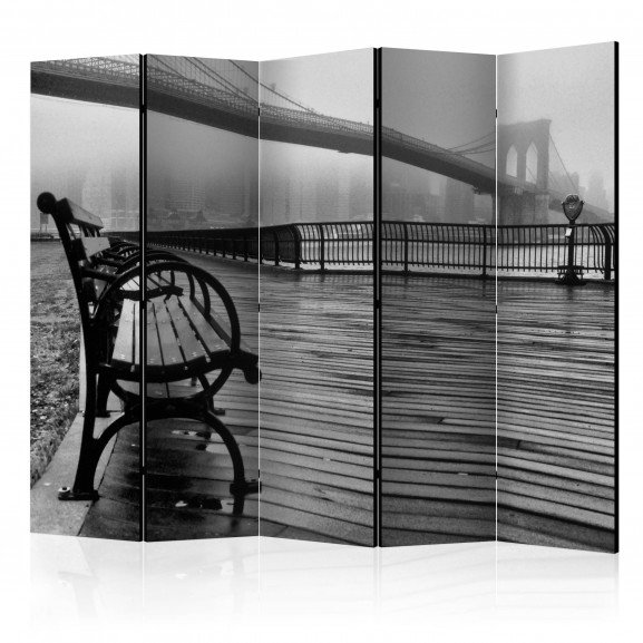 Paravan A Foggy Day On The Brooklyn Bridge Ii [Room Dividers] 225 cm x 172 cm 172