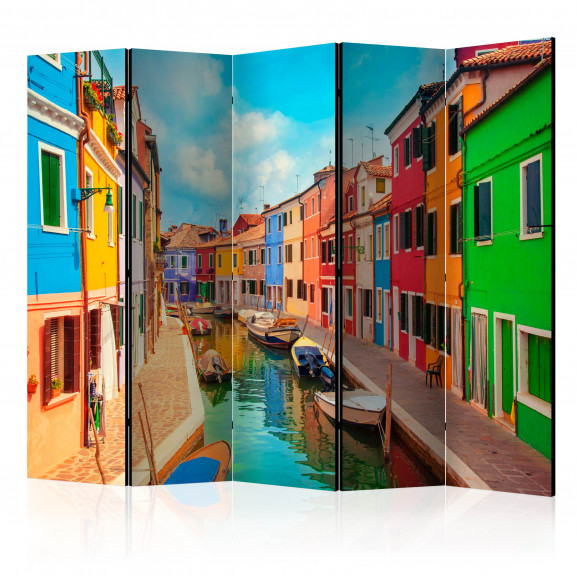 Paravan Colorful Canal In Burano Ii [Room Dividers] 225 cm x 172 cm 172