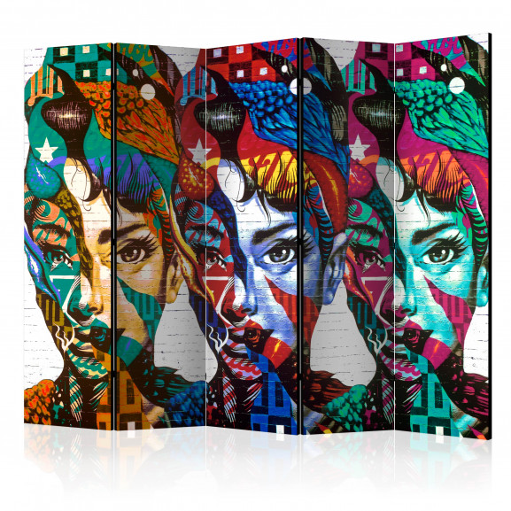 Paravan Colorful Faces Ii [Room Dividers] 225 cm x 172 cm