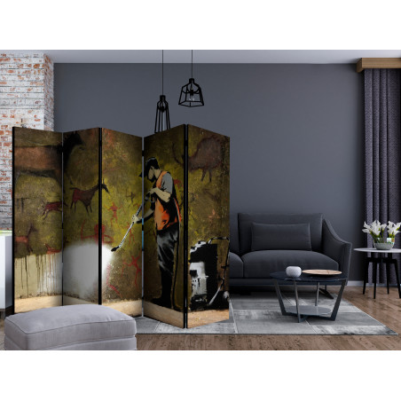 Paravan Banksy Cave Painting Ii [Room Dividers] 225 cm x 172 cm-01