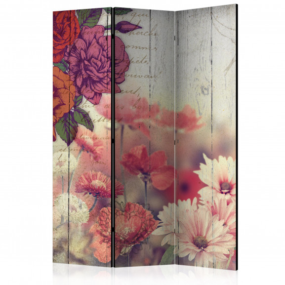 Paravan Vintage Flowers [Room Dividers] 135 cm x 172 cm