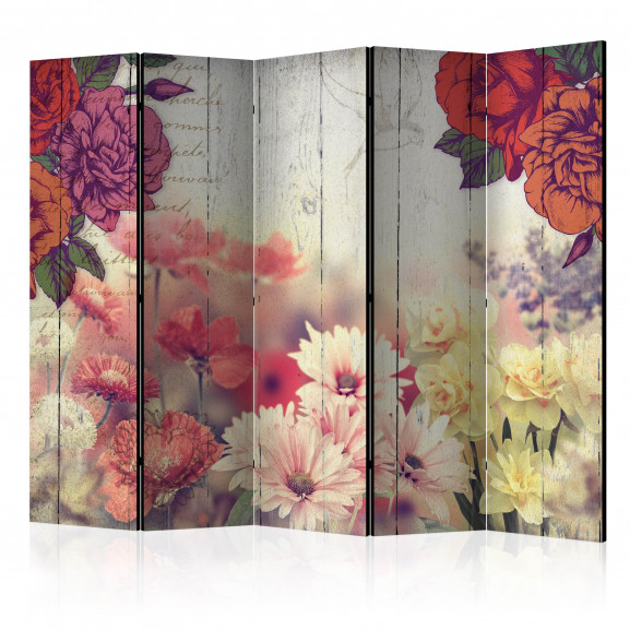 Paravan Vintage Flowers Ii [Room Dividers] 225 cm x 172 cm