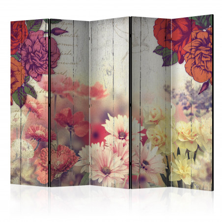 Paravan Vintage Flowers Ii [Room Dividers] 225 cm x 172 cm-01