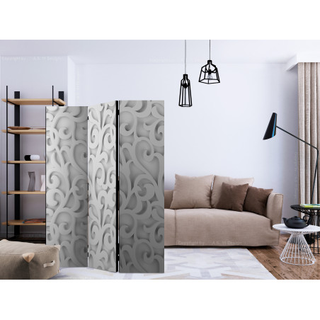 Paravan White Ornament [Room Dividers] 135 cm x 172 cm-01