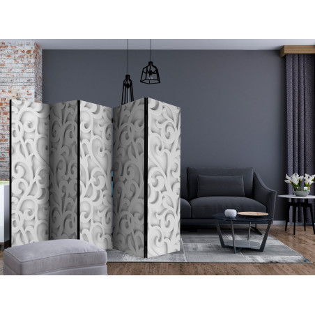 Paravan White Ornament Ii [Room Dividers] 225 cm x 172 cm-01