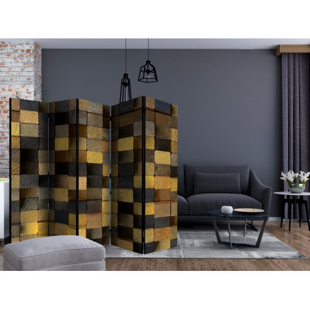Paravan Wooden Cubes Ii [Room Dividers] 225 cm x 172 cm-01