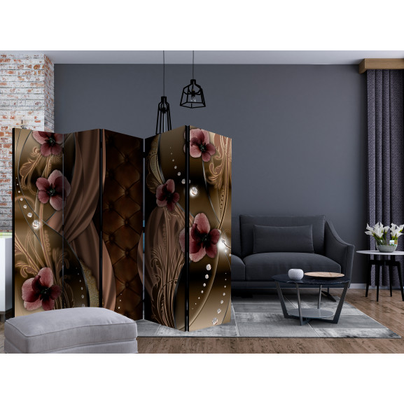 Paravan Burgundy Pansies Ii [Room Dividers] 225 cm x 172 cm Artgeist