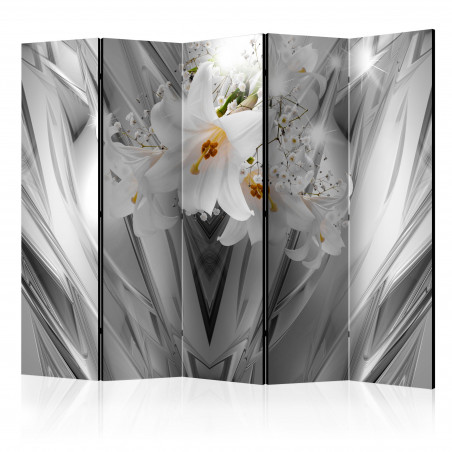 Paravan Steel Lilies Ii [Room Dividers] 225 cm x 172 cm-01